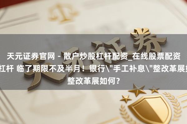 天元证券官网 - 散户炒股杠杆配资_在线股票配资官方杠杆 临了期限不及半月！银行＂手工补息＂整改革展如何？